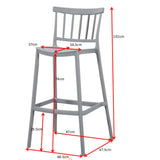Silla Bar para Exteriores Oxford Gris 37x104cm con Espaldar y sin Apoya Brazos