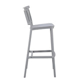 Silla Bar para Exteriores Oxford Gris 37x104cm con Espaldar y sin Apoya Brazos