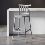 Silla Bar para Exteriores Oxford Gris 37x104cm con Espaldar y sin Apoya Brazos