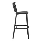 Silla Bar para Exteriores Oxford Negro 37x104cm con Espaldar y sin Apoya Brazos