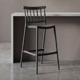 Silla Bar para Exteriores Oxford Negro 37x104cm con Espaldar y sin Apoya Brazos