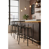 Silla Bar para Exteriores Oxford Negro 37x104cm con Espaldar y sin Apoya Brazos