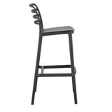 Silla Bar para Exteriores Palawan Negro 37x101.5cm con Espaldar y sin Apoya Brazos