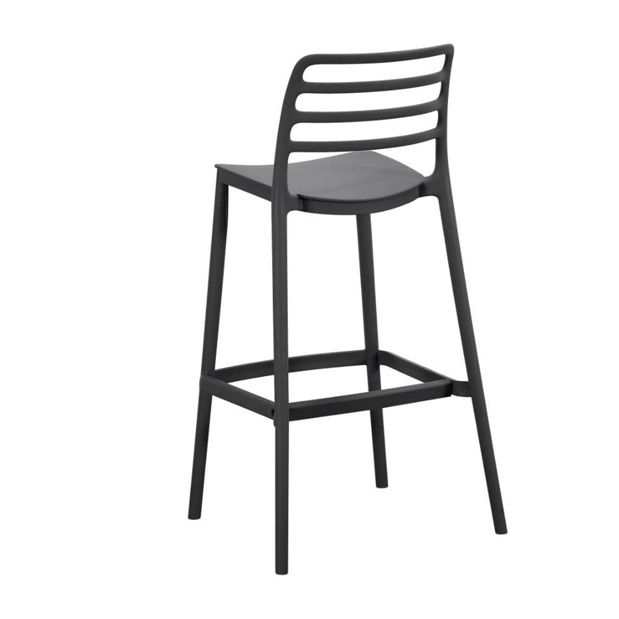Silla Bar para Exteriores Palawan Negro 37x101.5cm con Espaldar y sin Apoya Brazos