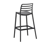 Silla Bar para Exteriores Palawan Negro 37x101.5cm con Espaldar y sin Apoya Brazos
