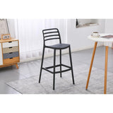 Silla Bar para Exteriores Palawan Negro 37x101.5cm con Espaldar y sin Apoya Brazos