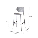 Silla Bar para Exteriores Rio Gris Oscuro 49x103cm con Espaldar y sin Apoya Brazos