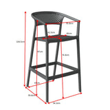 Silla Bar para Exteriores Salvador Negro 57x105cm con Espaldar y con Apoya Brazos