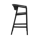Silla Bar para Exteriores Salvador Negro 57x105cm con Espaldar y con Apoya Brazos