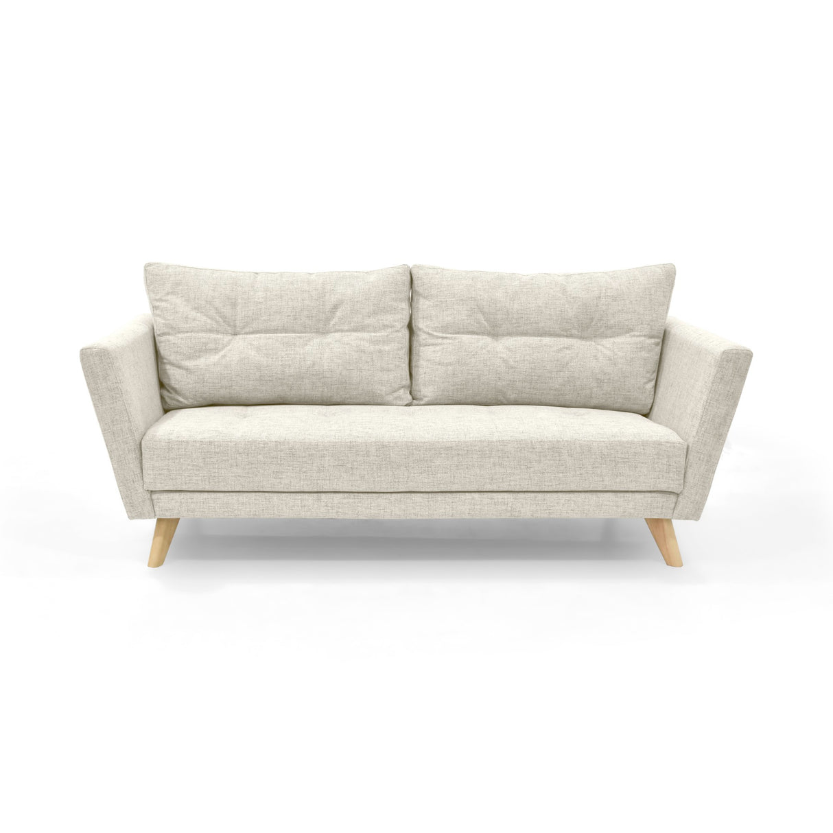 Sofá Grecia Taupe Dicosta y Matiz Natural 192x84cm de Tres Puestos con Apoya Brazos
