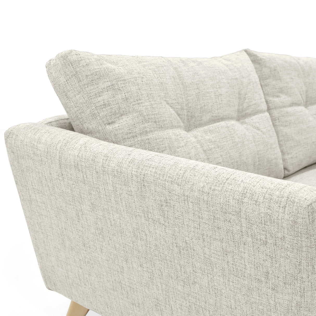 Sofá Grecia Taupe Dicosta y Matiz Natural 192x84cm de Tres Puestos con Apoya Brazos