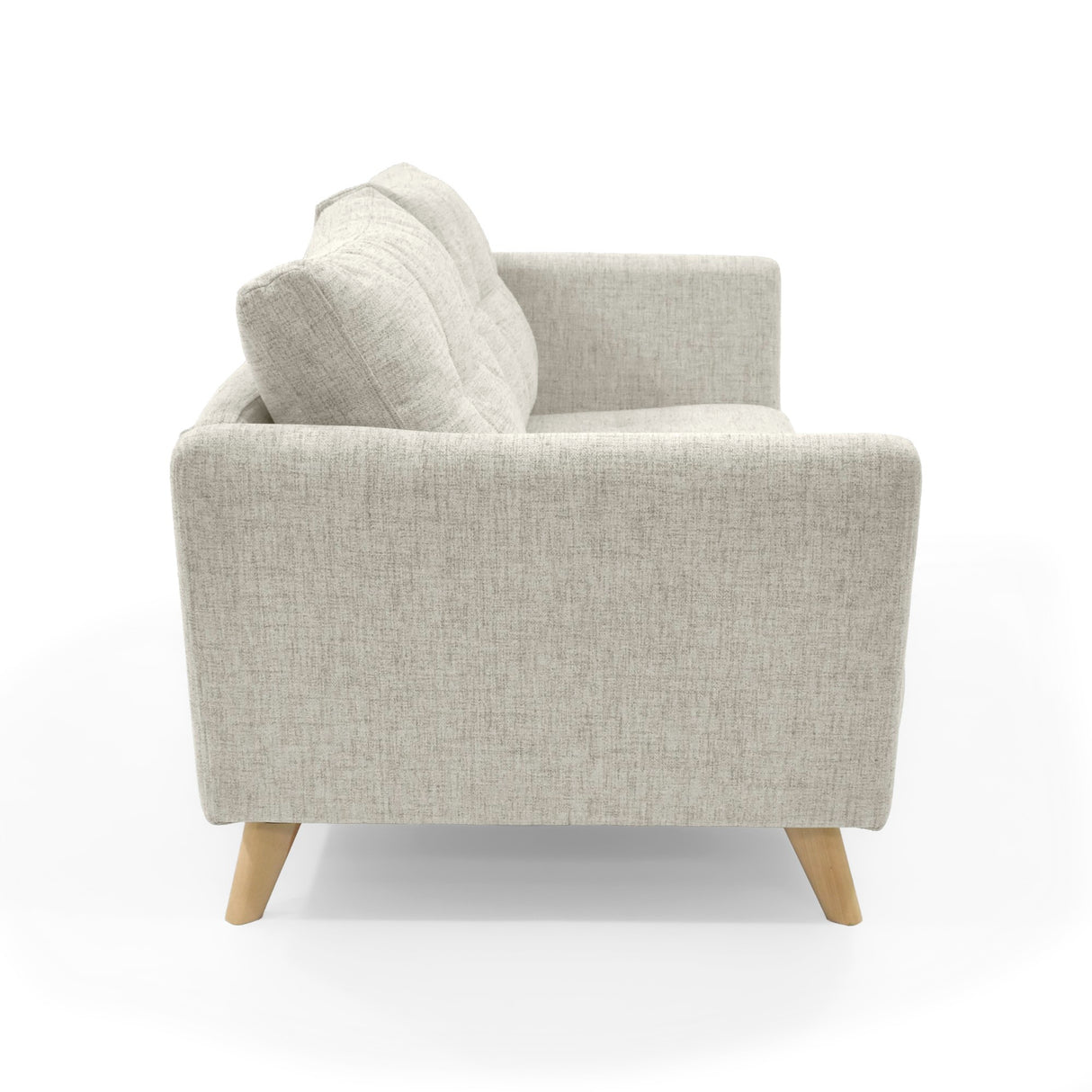 Sofá Grecia Taupe Dicosta y Matiz Natural 192x84cm de Tres Puestos con Apoya Brazos