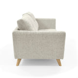 Sofá Grecia Taupe Dicosta y Matiz Natural 192x84cm de Tres Puestos con Apoya Brazos