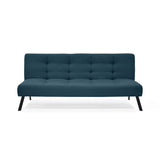 Sofá Cama Asher Plomo Eureka y Metálico Negro 184x80cm de Tres Puestos Reclinable sin Apoya Brazos