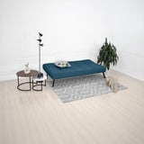 Sofá Cama Asher Plomo Eureka y Metálico Negro 184x80cm de Tres Puestos Reclinable sin Apoya Brazos