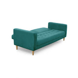 Sofá Cama Babilonia Petróleo Denver y Matiz Natural 205x86cm de Tres Puestos Reclinable sin Apoya Brazos