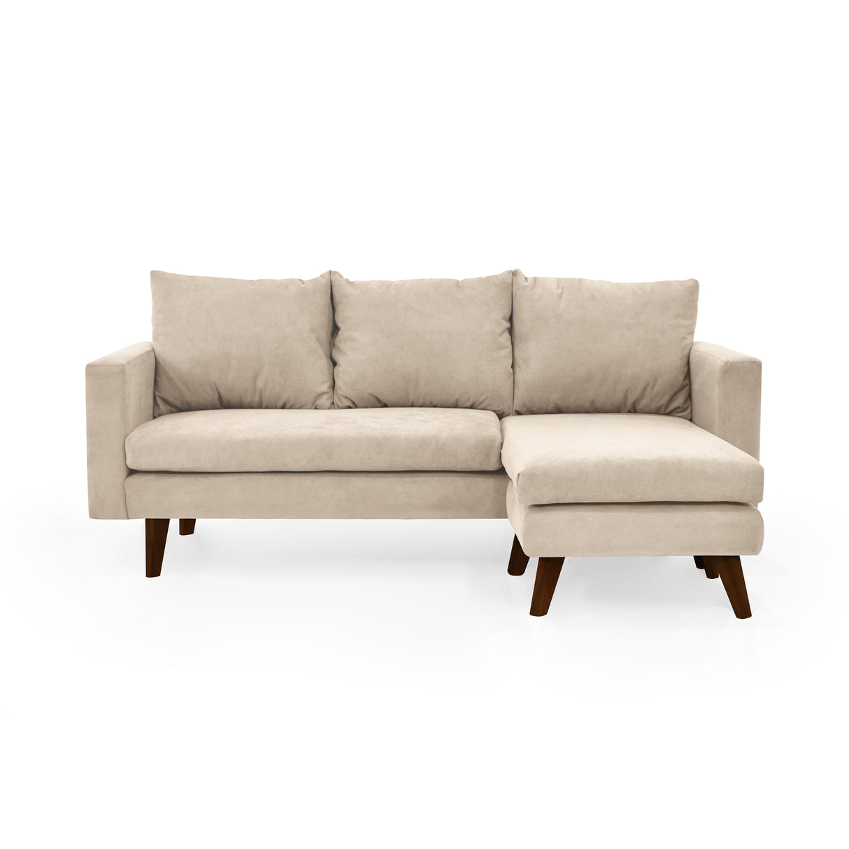 Sofá Barbados Beige Dorsey y Matiz Caoba 190x85cm de Tres Puestos sin Apoya Brazos