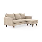 Sofá Barbados Beige Dorsey y Matiz Caoba 190x85cm de Tres Puestos sin Apoya Brazos
