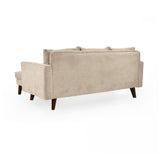Sofá Barbados Beige Dorsey y Matiz Caoba 190x85cm de Tres Puestos sin Apoya Brazos
