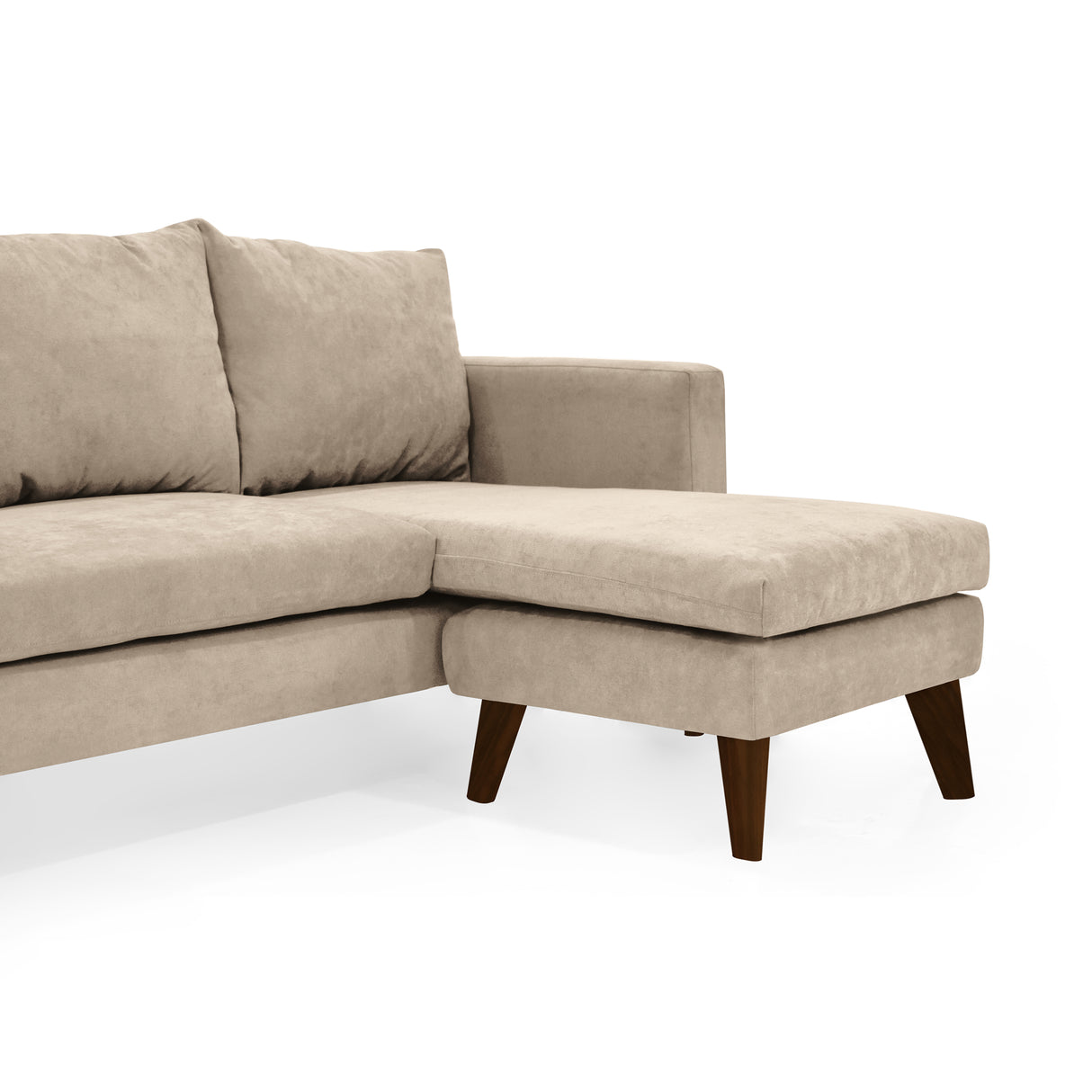 Sofá Barbados Beige Dorsey y Matiz Caoba 190x85cm de Tres Puestos sin Apoya Brazos