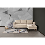 Sofá Barbados Beige Dorsey y Matiz Caoba 190x85cm de Tres Puestos sin Apoya Brazos