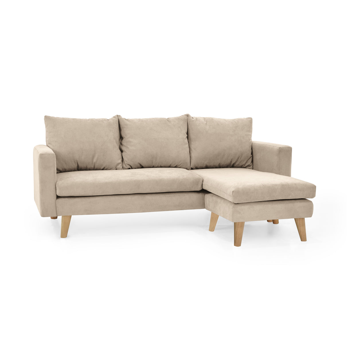 Sofá Barbados Beige Dorsey y Matiz Natural 190x85cm de Tres Puestos sin Apoya Brazos