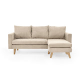 Sofá Barbados Beige Dorsey y Matiz Natural 190x85cm de Tres Puestos sin Apoya Brazos