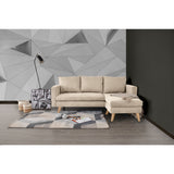 Sofá Barbados Beige Dorsey y Matiz Natural 190x85cm de Tres Puestos sin Apoya Brazos