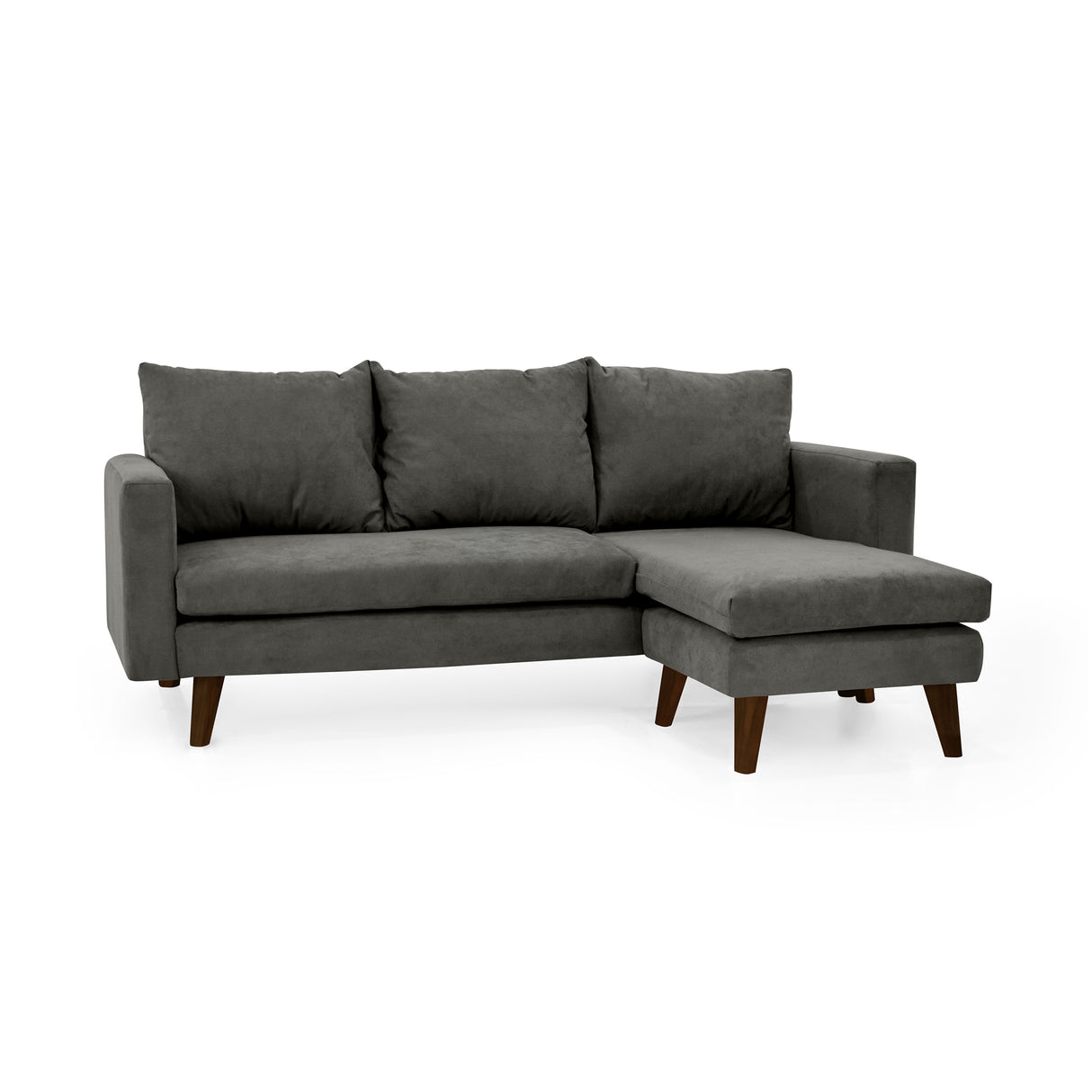 Sofá Barbados Gris Dorsey y Matiz Caramelo 190x85cm de Tres Puestos sin Apoya Brazos
