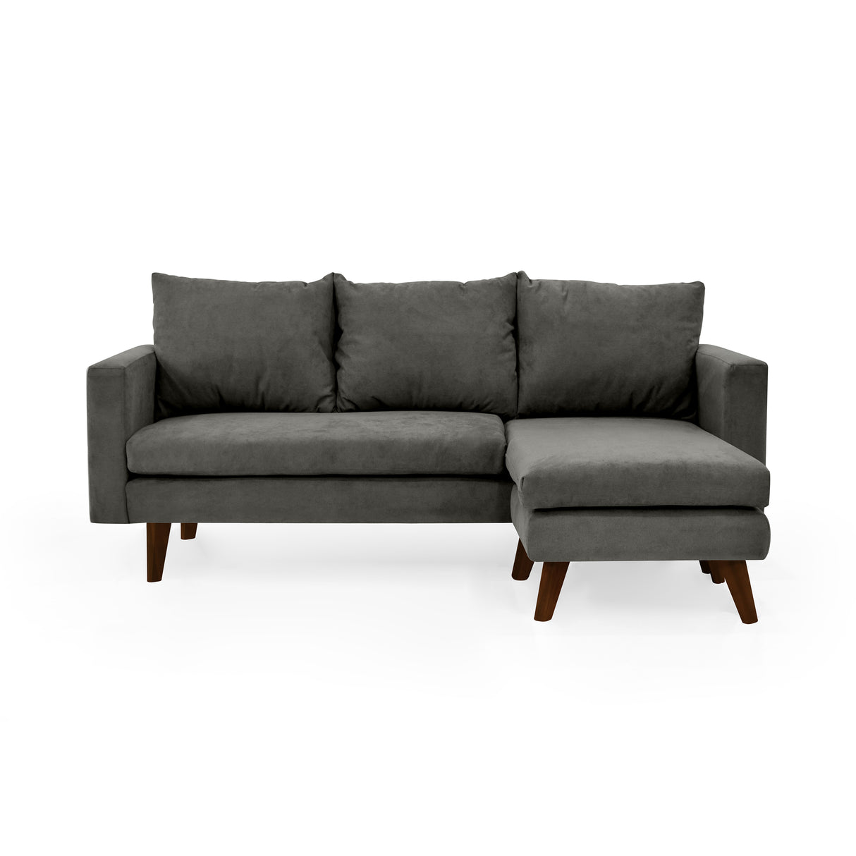 Sofá Barbados Gris Dorsey y Matiz Caramelo 190x85cm de Tres Puestos sin Apoya Brazos