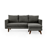 Sofá Barbados Gris Dorsey y Matiz Caramelo 190x85cm de Tres Puestos sin Apoya Brazos