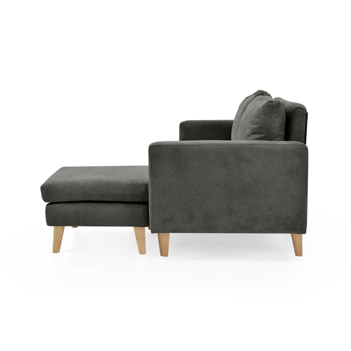 Sofá Barbados Gris Dorsey y Matiz Natural 190x85cm de Tres Puestos sin Apoya Brazos