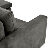 Sofá Barbados Gris Dorsey y Matiz Natural 190x85cm de Tres Puestos sin Apoya Brazos