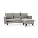 Sofá Barbados Plata Dorsey y Matiz Caoba 190x85cm de Tres Puestos sin Apoya Brazos