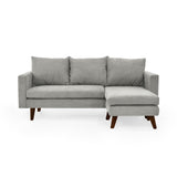 Sofá Barbados Plata Dorsey y Matiz Caoba 190x85cm de Tres Puestos sin Apoya Brazos