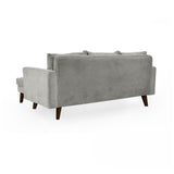Sofá Barbados Plata Dorsey y Matiz Caoba 190x85cm de Tres Puestos sin Apoya Brazos
