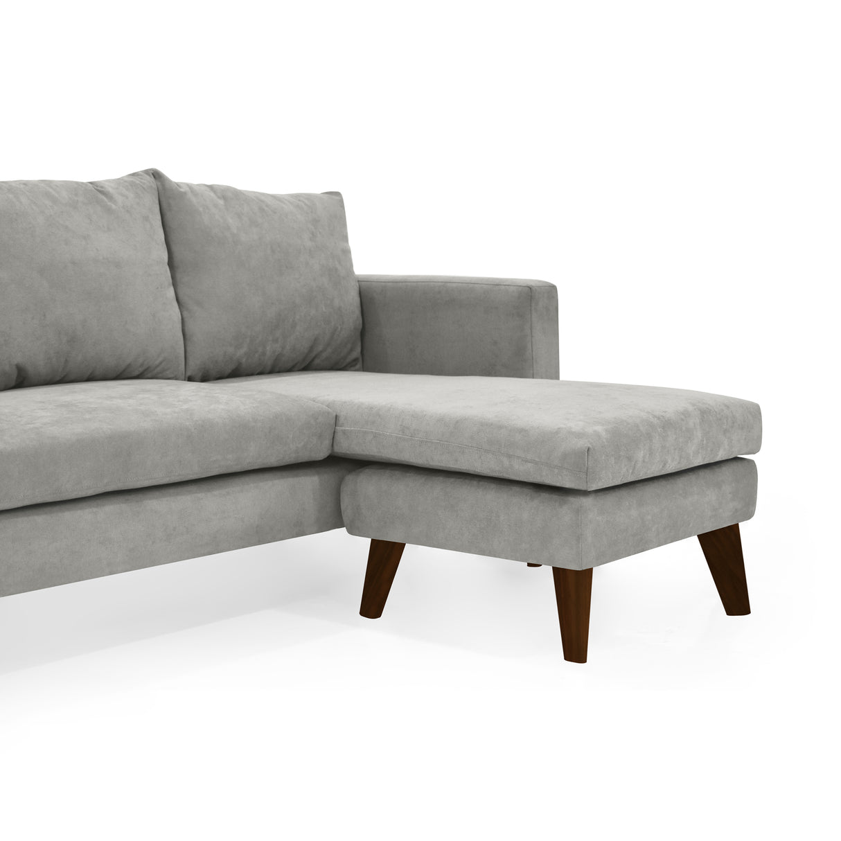 Sofá Barbados Plata Dorsey y Matiz Caoba 190x85cm de Tres Puestos sin Apoya Brazos