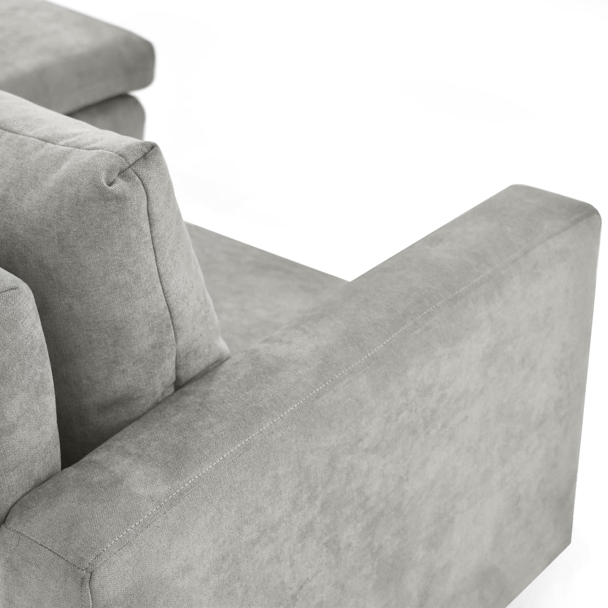 Sofá Barbados Plata Dorsey y Matiz Caoba 190x85cm de Tres Puestos sin Apoya Brazos