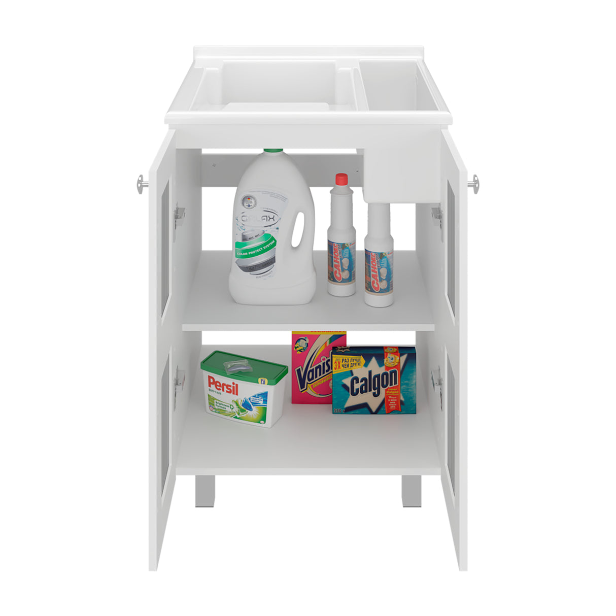 Lavadero Haysi Blanco 60x88cm de Sobreponer con Mueble para Lavadero y sin Grifería
