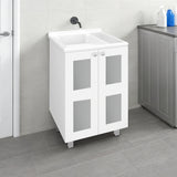 Lavadero Haysi Blanco 60x88cm de Sobreponer con Mueble para Lavadero y sin Grifería