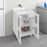 Lavadero Haysi Blanco 60x88cm de Sobreponer con Mueble para Lavadero y sin Grifería