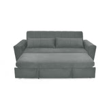 Sofá Cama Hannover Gris Denver y Matiz Caoba 210x85cm de Tres Puestos Reclinable sin Apoya Brazos