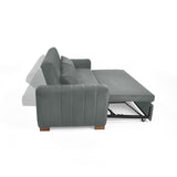Sofá Cama Hannover Gris Denver y Matiz Caoba 210x85cm de Tres Puestos Reclinable sin Apoya Brazos