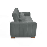Sofá Cama Hannover Gris Denver y Matiz Caoba 210x85cm de Tres Puestos Reclinable sin Apoya Brazos