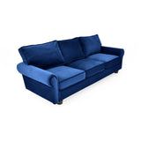 Sofá Lancaster Azul Denver y Matiz Natural 217x80cm de Tres Puestos sin Apoya Brazos