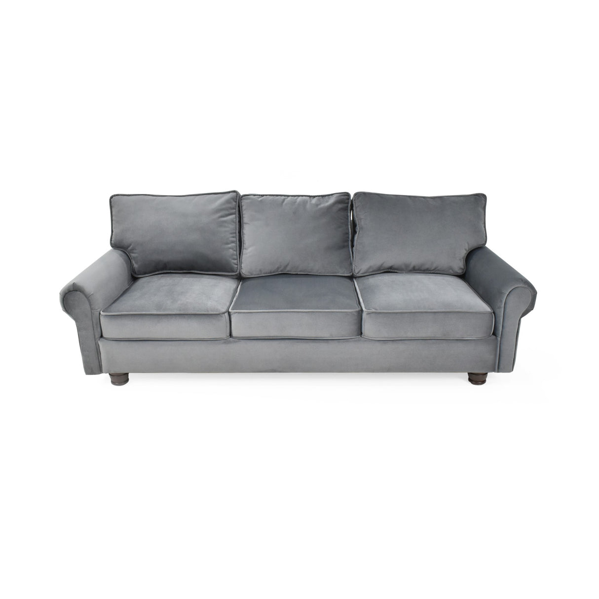 Sofá Lancaster Gris Denver y Matiz Natural 217x80cm de Tres Puestos sin Apoya Brazos