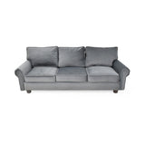 Sofá Lancaster Gris Denver y Matiz Natural 217x80cm de Tres Puestos sin Apoya Brazos