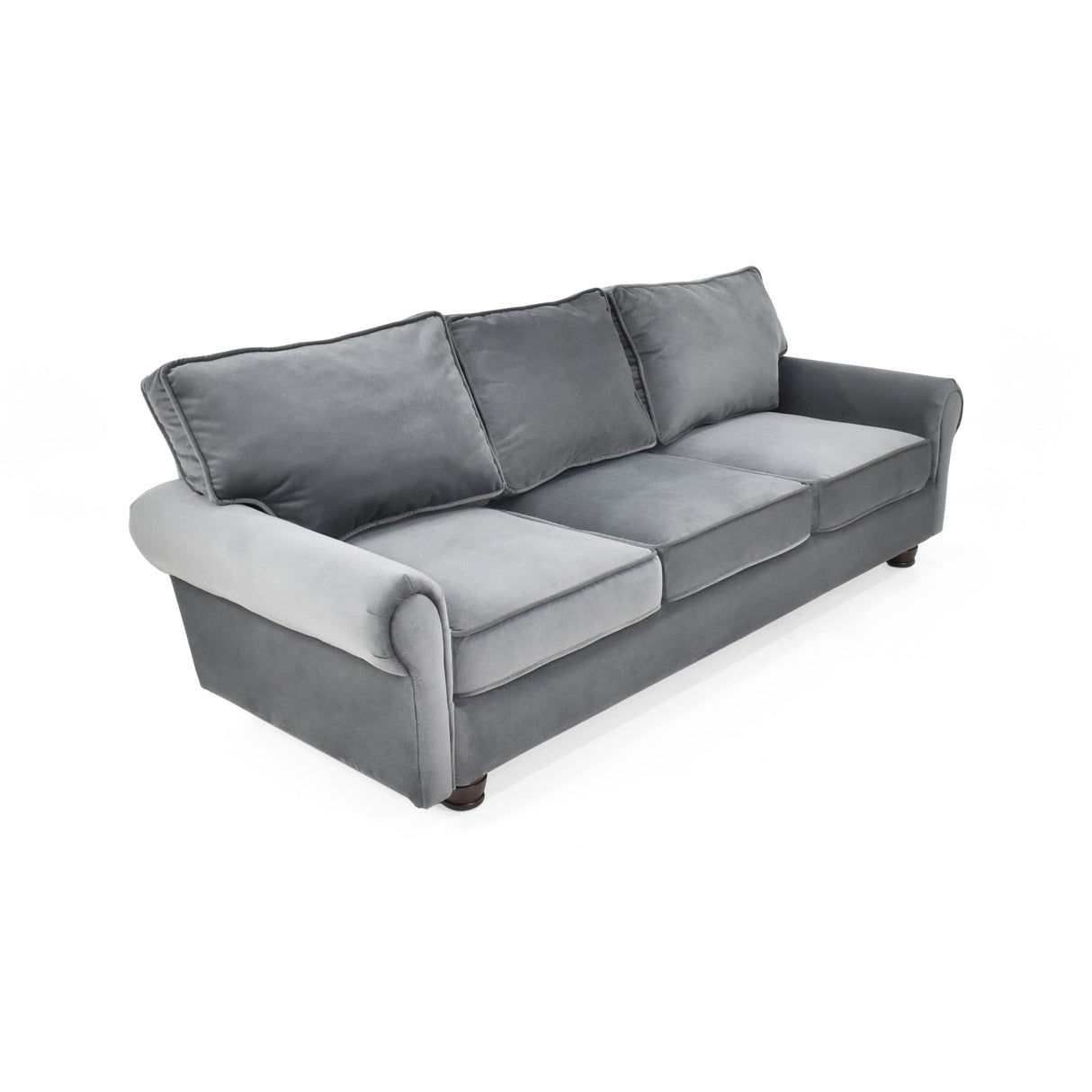 Sofá Lancaster Gris Denver y Matiz Natural 217x80cm de Tres Puestos sin Apoya Brazos