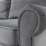 Sofá Lancaster Gris Denver y Matiz Natural 217x80cm de Tres Puestos sin Apoya Brazos