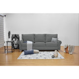 Sofá Lancaster Gris Dicosta y Matiz Natural 217x80cm de Tres Puestos sin Apoya Brazos